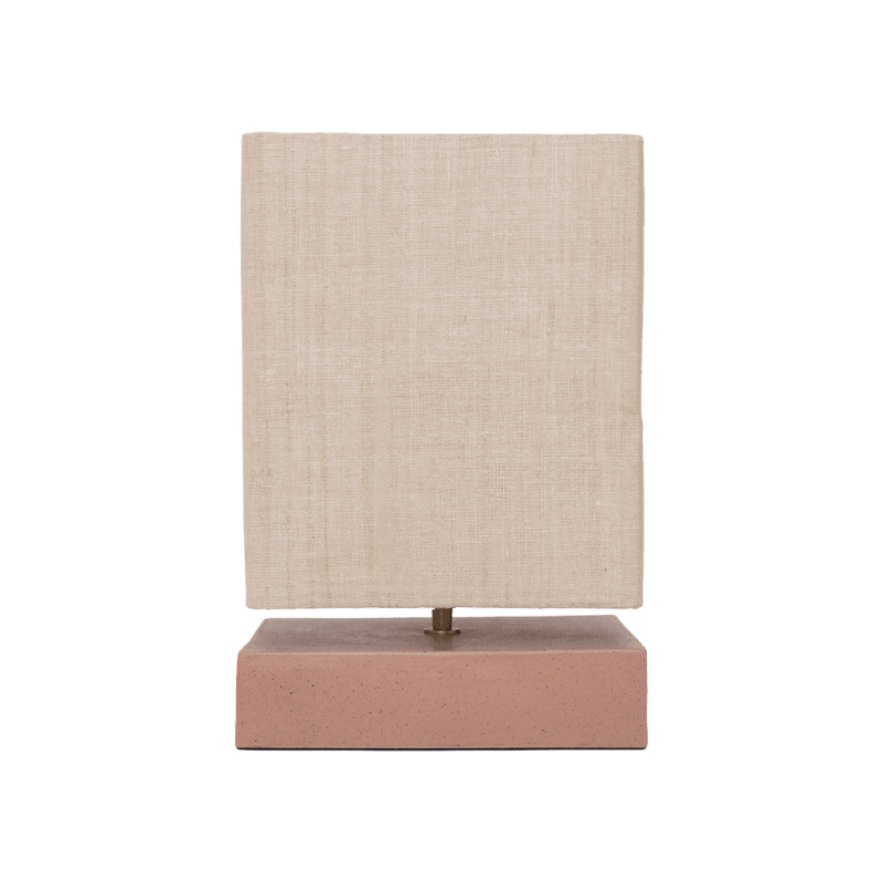 Lampe à poser céramique rose poudré et lin 25x20x38 cm Akira Urban Nature Culture - 3