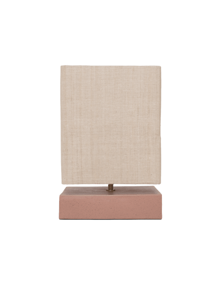 Lampe à poser céramique rose poudré et lin 25x20x38 cm Akira Urban Nature Culture - 3