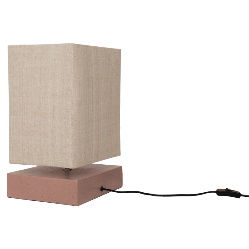 Lampe à poser céramique rose poudré et lin 25x20x38 cm Akira Urban Nature Culture - 4