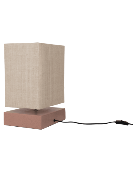 Lampe à poser céramique rose poudré et lin 25x20x38 cm Akira Urban Nature Culture - 4