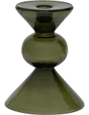 Bougeoir vert olive en verre recyclé Ø12,5x15 cm Mesi