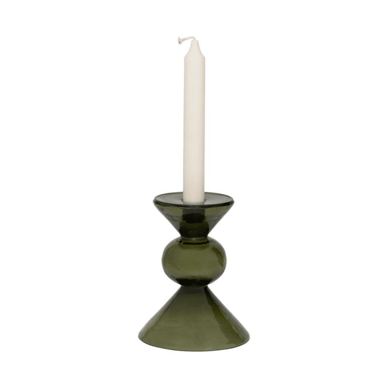 Bougeoir vert olive en verre recyclé Ø12,5x15 cm Mesi Urban Nature Culture - 3