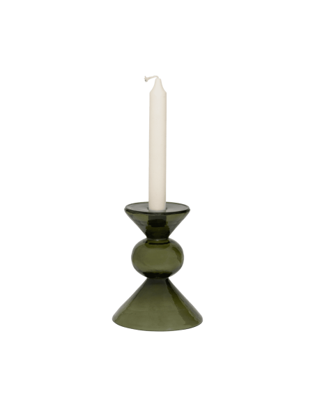 Bougeoir vert olive en verre recyclé Ø12,5x15 cm Mesi Urban Nature Culture - 3