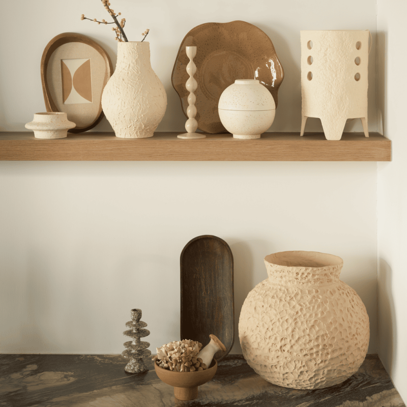 Bougeoir céramique marron moucheté Ø9x18 cm Milo Urban Nature Culture - 6