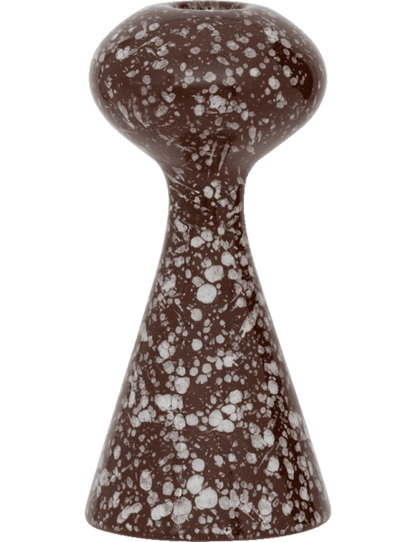 Bougeoir céramique marron chocolat moucheté Ø7x16,5 cm Zaria Urban Nature Culture - 1