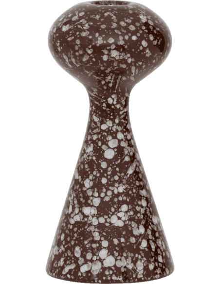 Bougeoir céramique marron chocolat moucheté Ø7x16,5 cm Zaria Urban Nature Culture - 1