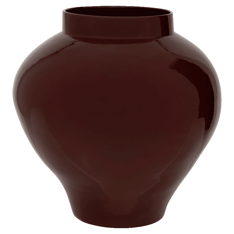 Grand cache-pot céramique brun cognac Ø37x37,5 cm Saya Urban Nature Culture - 1