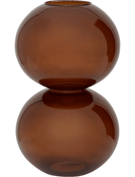 Vase double boule en verre recyclé brun ambré Ø23x38 cm Yuki Urban Nature Culture - 1
