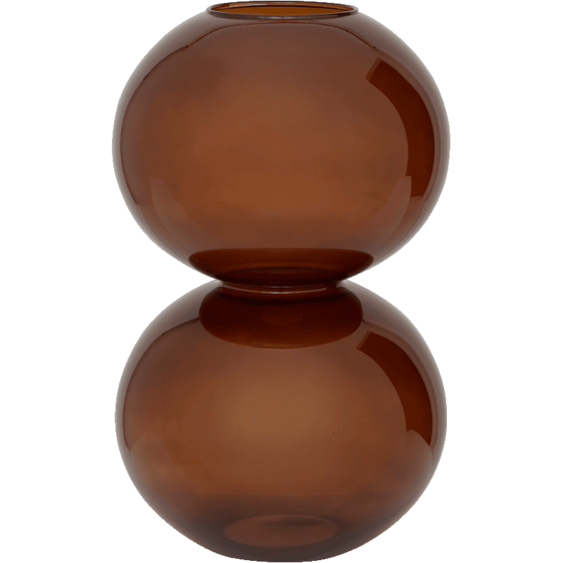 Vase double boule en verre recyclé brun ambré Ø23x38 cm Yuki Urban Nature Culture - 1