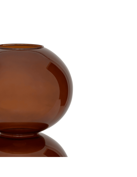 Vase double boule en verre recyclé brun ambré Ø23x38 cm Yuki Urban Nature Culture - 3