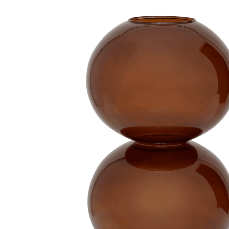 Vase double boule en verre recyclé brun ambré Ø23x38 cm Yuki Urban Nature Culture - 4