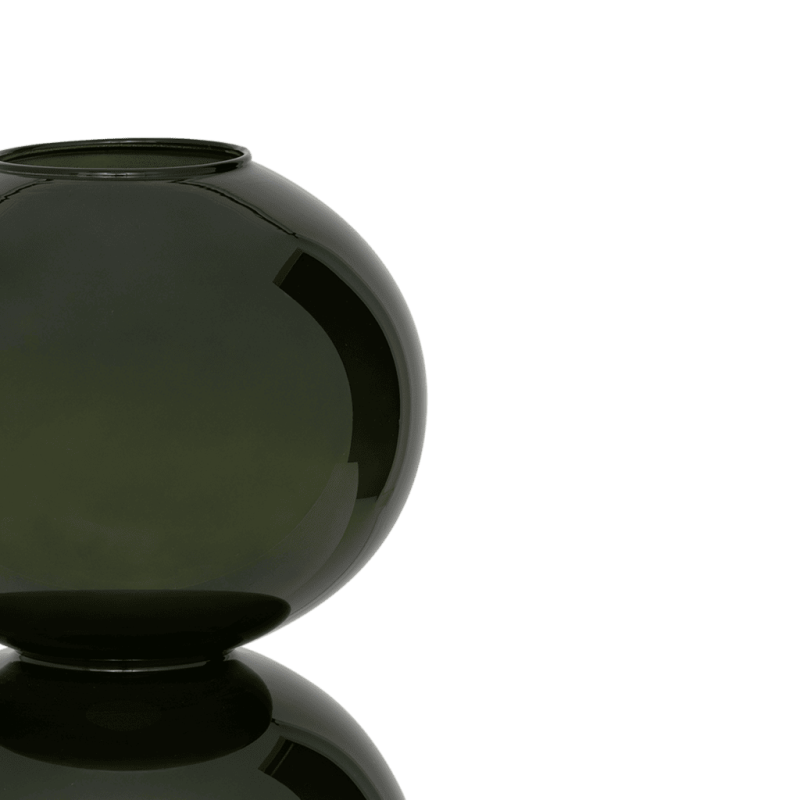Vase double boule verre recyclé vert olive Ø23x38 cm Yuki Urban Nature Culture - 3