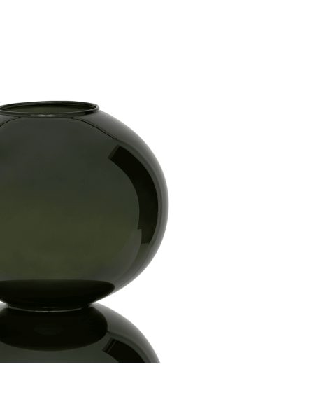 Vase double boule verre recyclé vert olive Ø23x38 cm Yuki Urban Nature Culture - 3