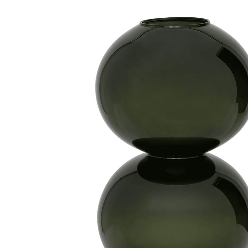 Vase double boule verre recyclé vert olive Ø23x38 cm Yuki Urban Nature Culture - 4