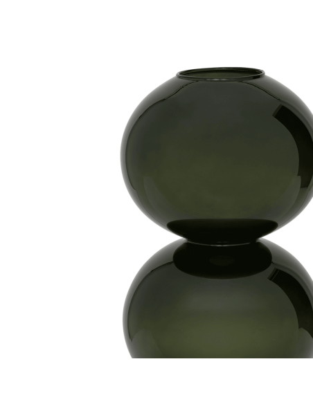 Vase double boule verre recyclé vert olive Ø23x38 cm Yuki Urban Nature Culture - 4