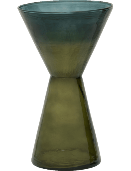Vase sablier verre recyclé vert olive Ø18x30 cm Ami Urban Nature Culture - 1