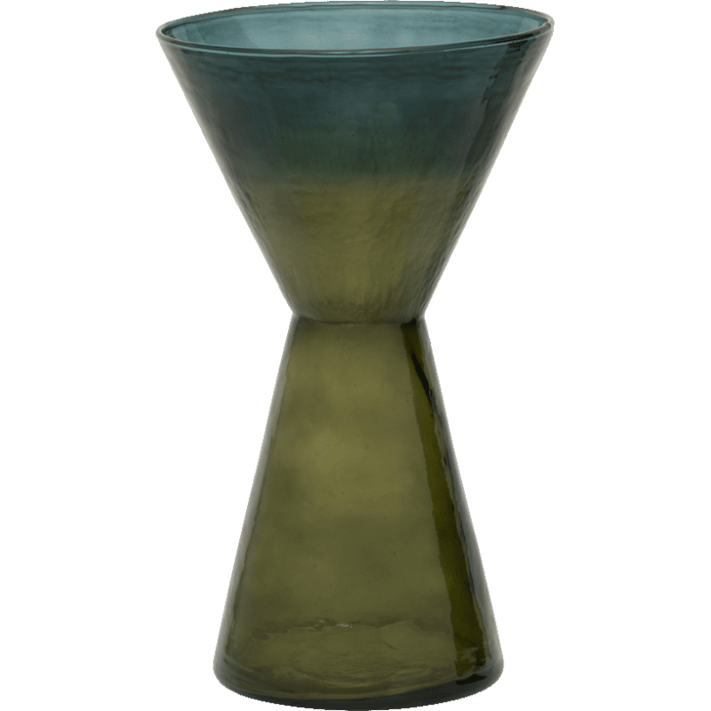 Vase sablier verre recyclé vert olive Ø18x30 cm Ami Urban Nature Culture - 1
