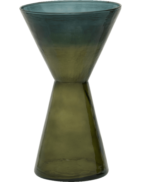 Vase sablier verre recyclé vert olive Ø18x30 cm Ami Urban Nature Culture - 1