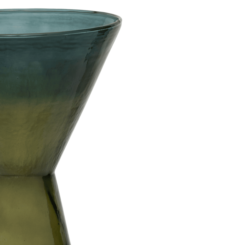Vase sablier verre recyclé vert olive Ø18x30 cm Ami Urban Nature Culture - 3