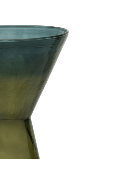 Vase sablier verre recyclé vert olive Ø18x30 cm Ami Urban Nature Culture - 3