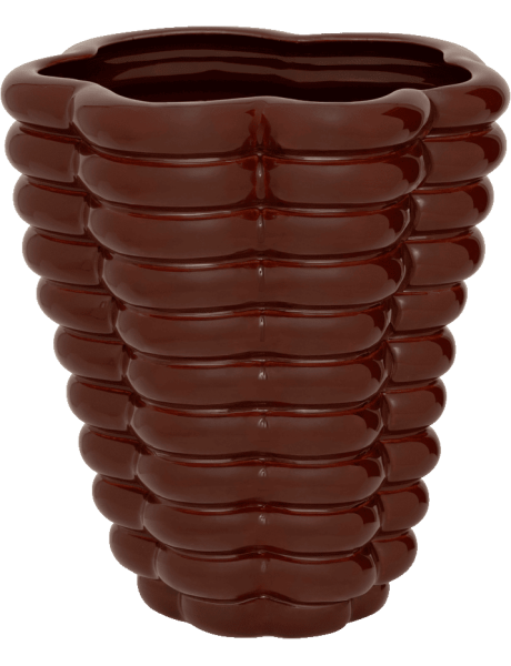 Vase céramique marron chocolat 24x24x27,5 cm Heka Urban Nature Culture - 1