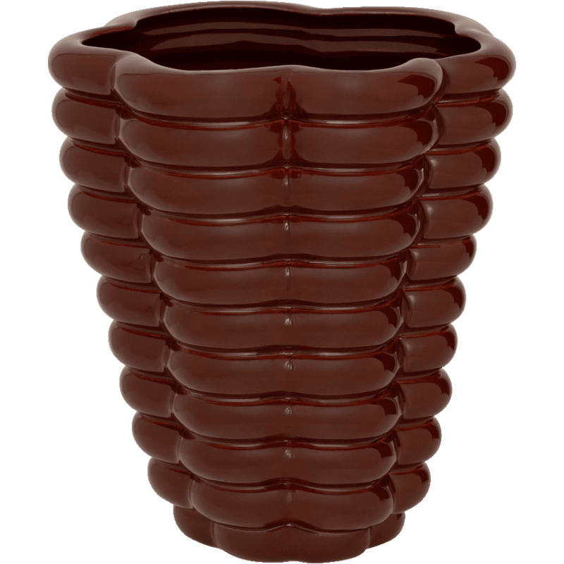 Vase céramique marron chocolat 24x24x27,5 cm Heka Urban Nature Culture - 1
