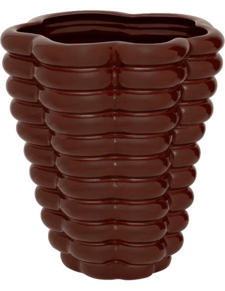 Vase céramique marron chocolat 24x24x27,5 cm Heka Urban Nature Culture - 1