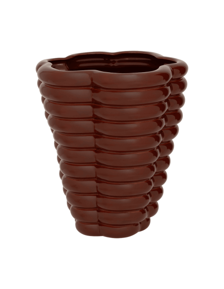 Vase céramique marron chocolat 24x24x27,5 cm Heka Urban Nature Culture - 3
