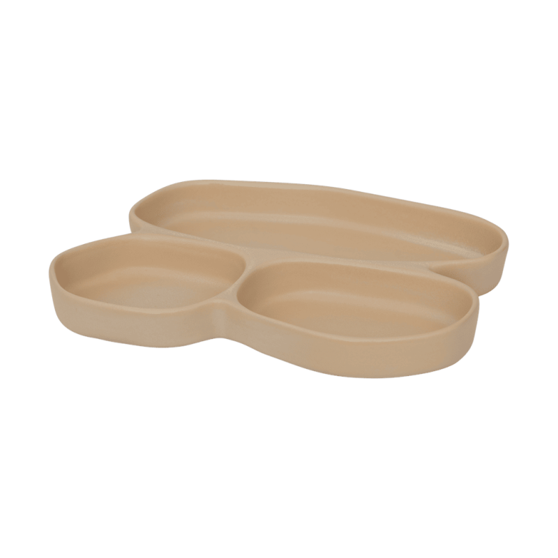 Plat apéritif 3 compartiments en céramique beige sable 20x27 cm Bryn Urban Nature Culture - 3