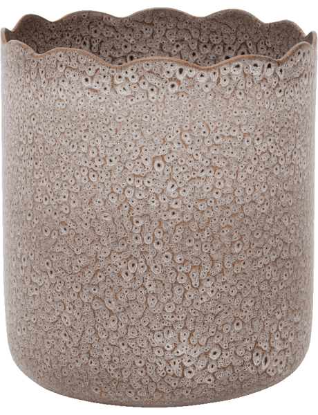 Grand cache-pot céramique beige brun Ø36x40 cm River Urban Nature Culture - 1