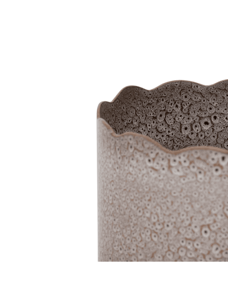 Grand cache-pot céramique beige brun Ø36x40 cm River Urban Nature Culture - 3