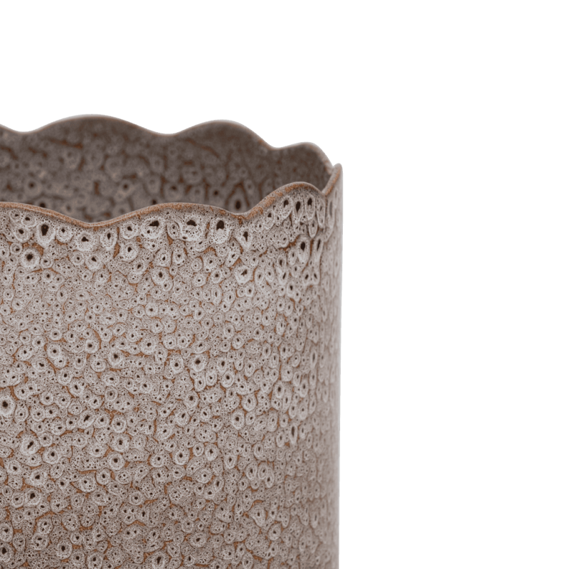 Grand cache-pot céramique beige brun Ø36x40 cm River Urban Nature Culture - 4