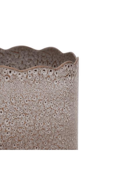Grand cache-pot céramique beige brun Ø36x40 cm River Urban Nature Culture - 4