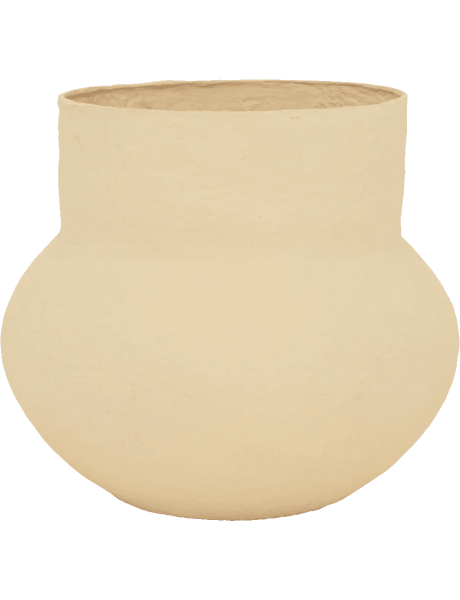 Grand vase décoratif coton mâché beige Ø46x41,5 cm Frida Urban Nature Culture - 1