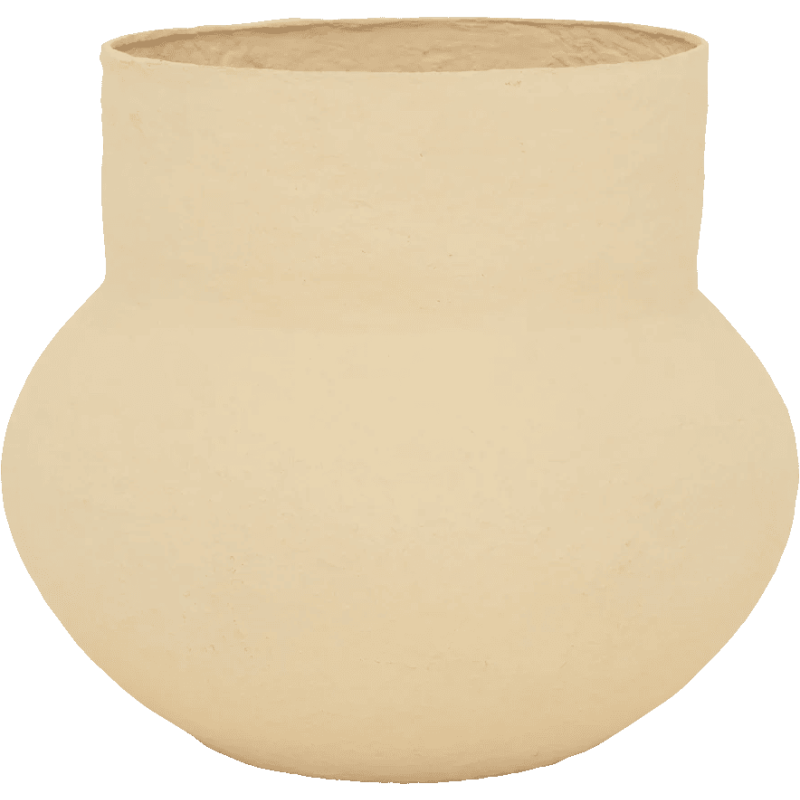 Grand vase décoratif coton mâché beige Ø46x41,5 cm Frida Urban Nature Culture - 1