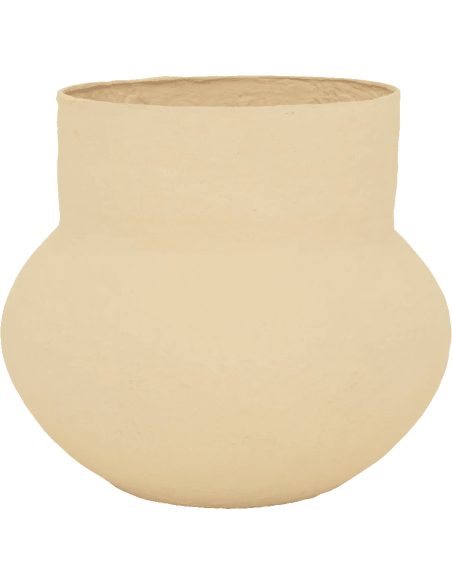 Grand vase décoratif coton mâché beige Ø46x41,5 cm Frida Urban Nature Culture - 1