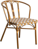 Lot de 2 chaises bistrot de jardin beige et blanc 53x63x76 cm Neriana