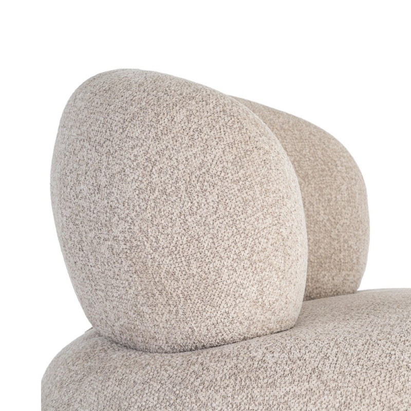 Fauteuil bouclette beige arrondi 93x93x79 cm Calerio Ixia - 3
