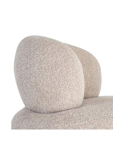 Fauteuil bouclette beige arrondi 93x93x79 cm Calerio Ixia - 3