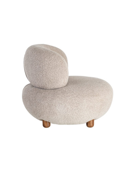 Fauteuil bouclette beige arrondi 93x93x79 cm Calerio Ixia - 6
