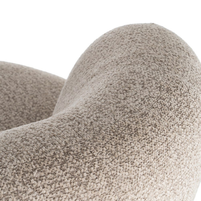 Fauteuil bouclette beige arrondi 93x93x79 cm Calerio Ixia - 7