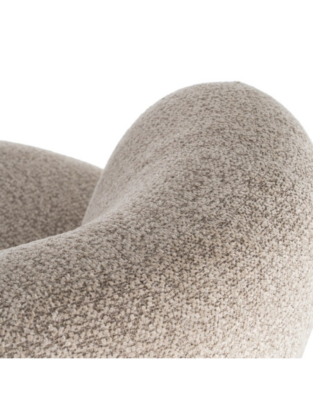 Fauteuil bouclette beige arrondi 93x93x79 cm Calerio Ixia - 7
