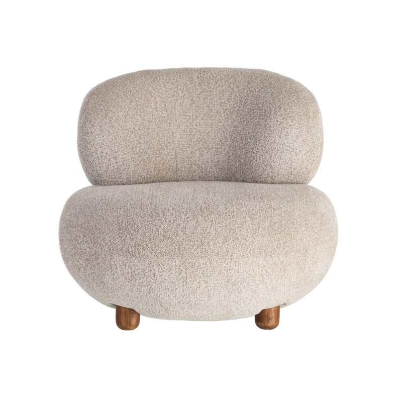 Fauteuil bouclette beige arrondi 93x93x79 cm Calerio Ixia - 9