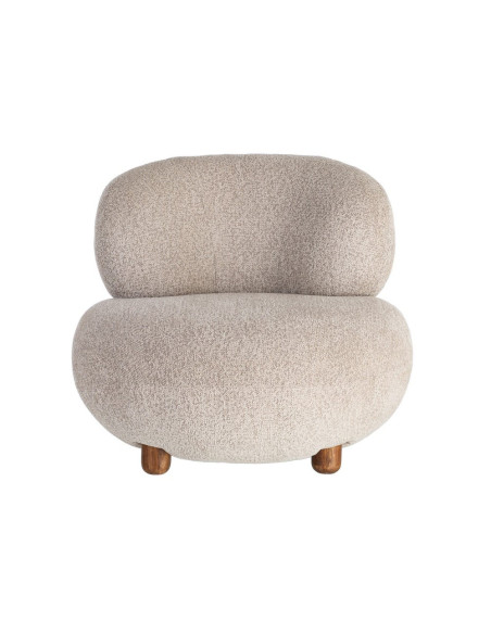 Fauteuil bouclette beige arrondi 93x93x79 cm Calerio Ixia - 9
