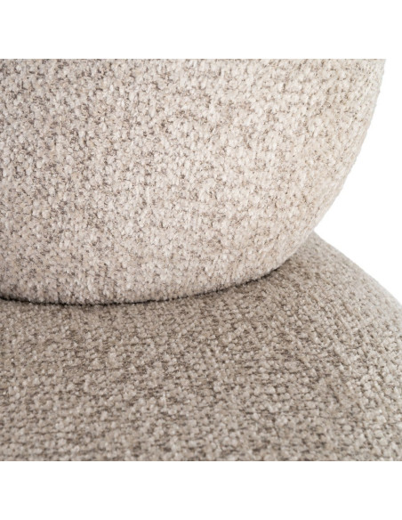 Fauteuil bouclette beige arrondi 93x93x79 cm Calerio Ixia - 10
