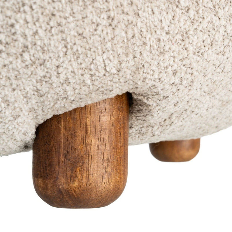 Fauteuil bouclette beige arrondi 93x93x79 cm Calerio Ixia - 11