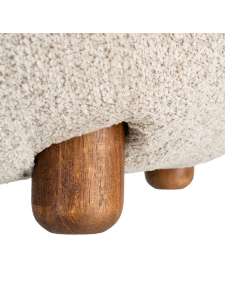 Fauteuil bouclette beige arrondi 93x93x79 cm Calerio Ixia - 11