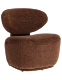 Fauteuil marron chocolat arrondi 77x73x79 cm Odrelio