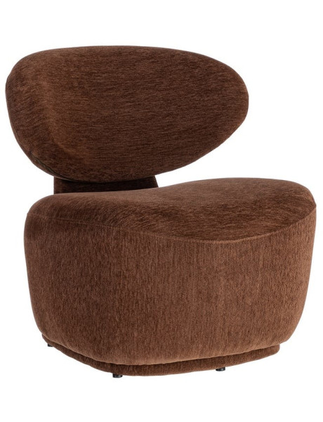 Fauteuil marron chocolat arrondi 77x73x79 cm Odrelio Ixia - 1