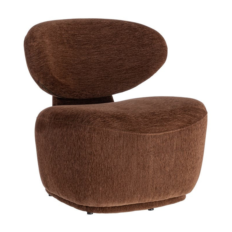Fauteuil marron chocolat arrondi 77x73x79 cm Odrelio Ixia - 1